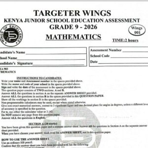 Targeter Wings 001 2026 Grade 9 Exams & Marking Scheme